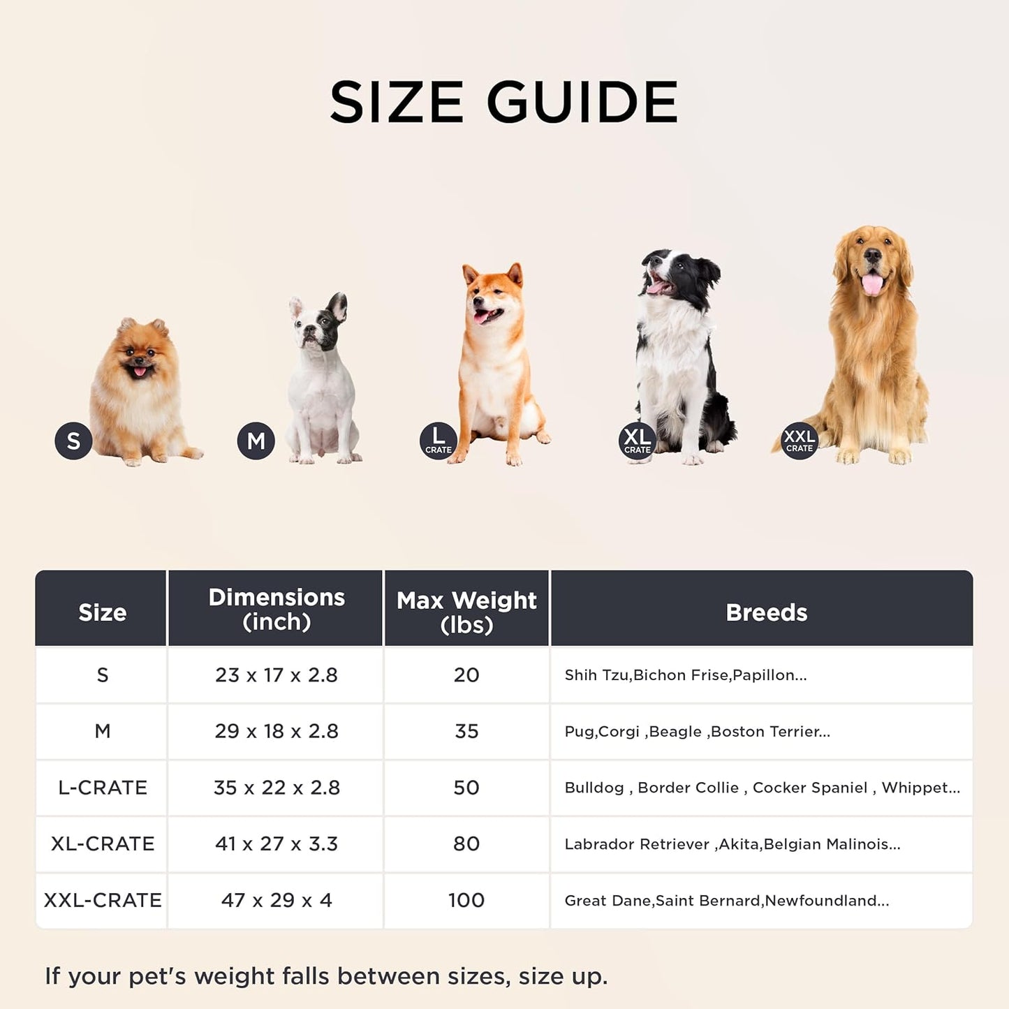Bedsure ComfyFleece Dog Beds Large Sized Dog- Orthopedic Pet Beds for 