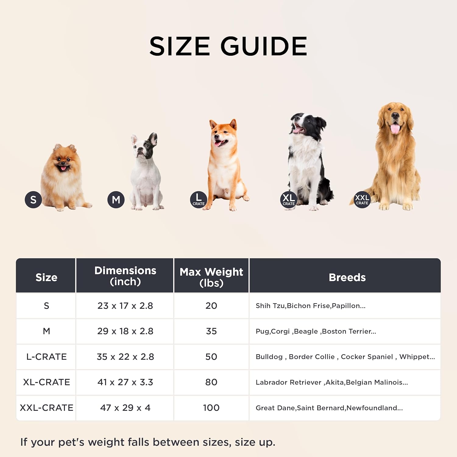 Bedsure ComfyFleece Dog Beds Large Sized Dog- Orthopedic Pet Beds for 