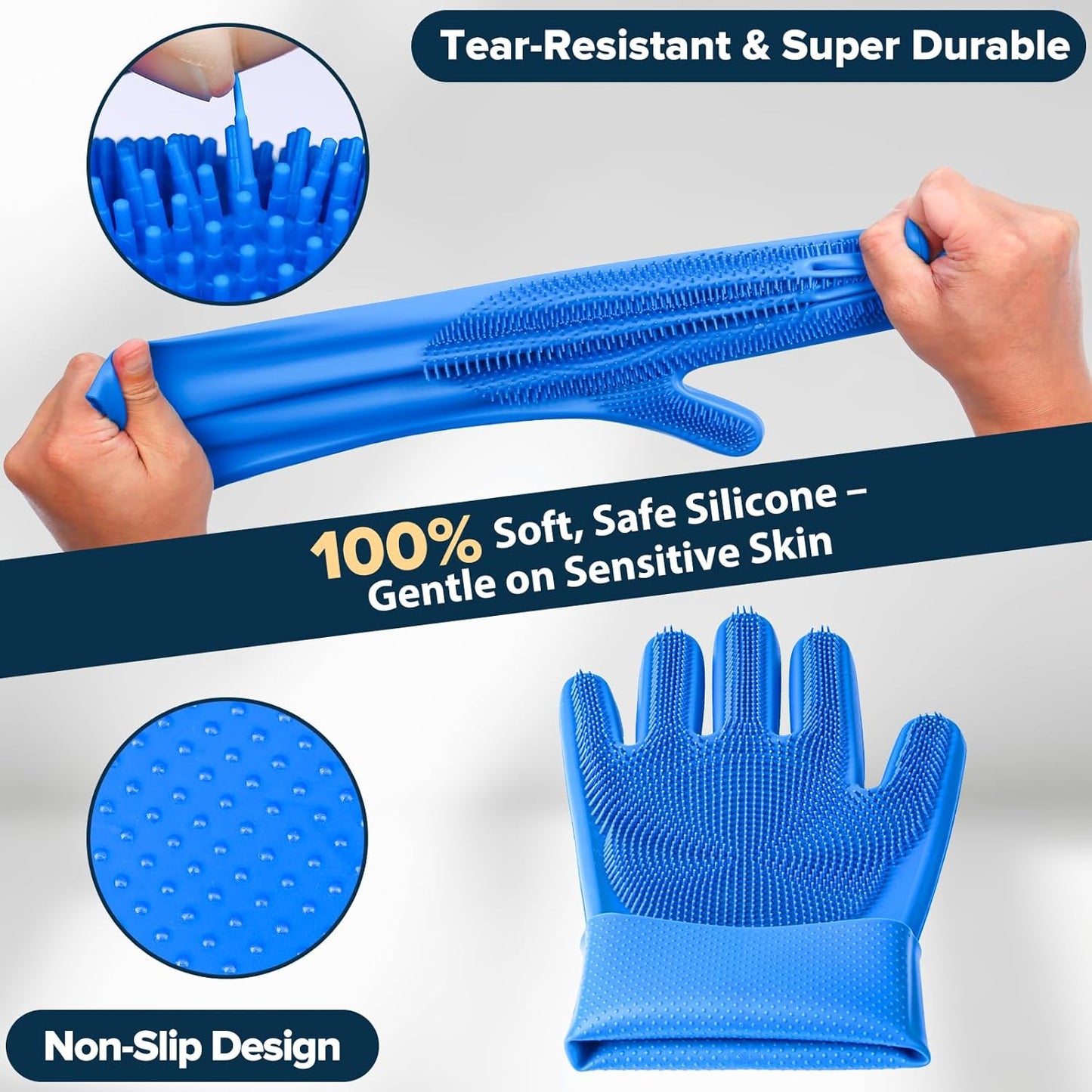 6PCS Pet Grooming Kit for Dogs,Cats and Horses | Dog Washing Gloves | 