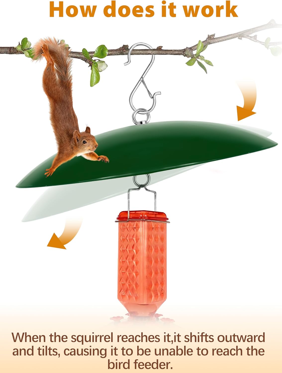 13" Bird Feeder Rain Cover,Bird Feeder Dome,Hummingbird Feeder Squirrel Guard,Proof Bird Feeders Baffle,Smart Birds Feeder's Umbrella(Green), 2Pack