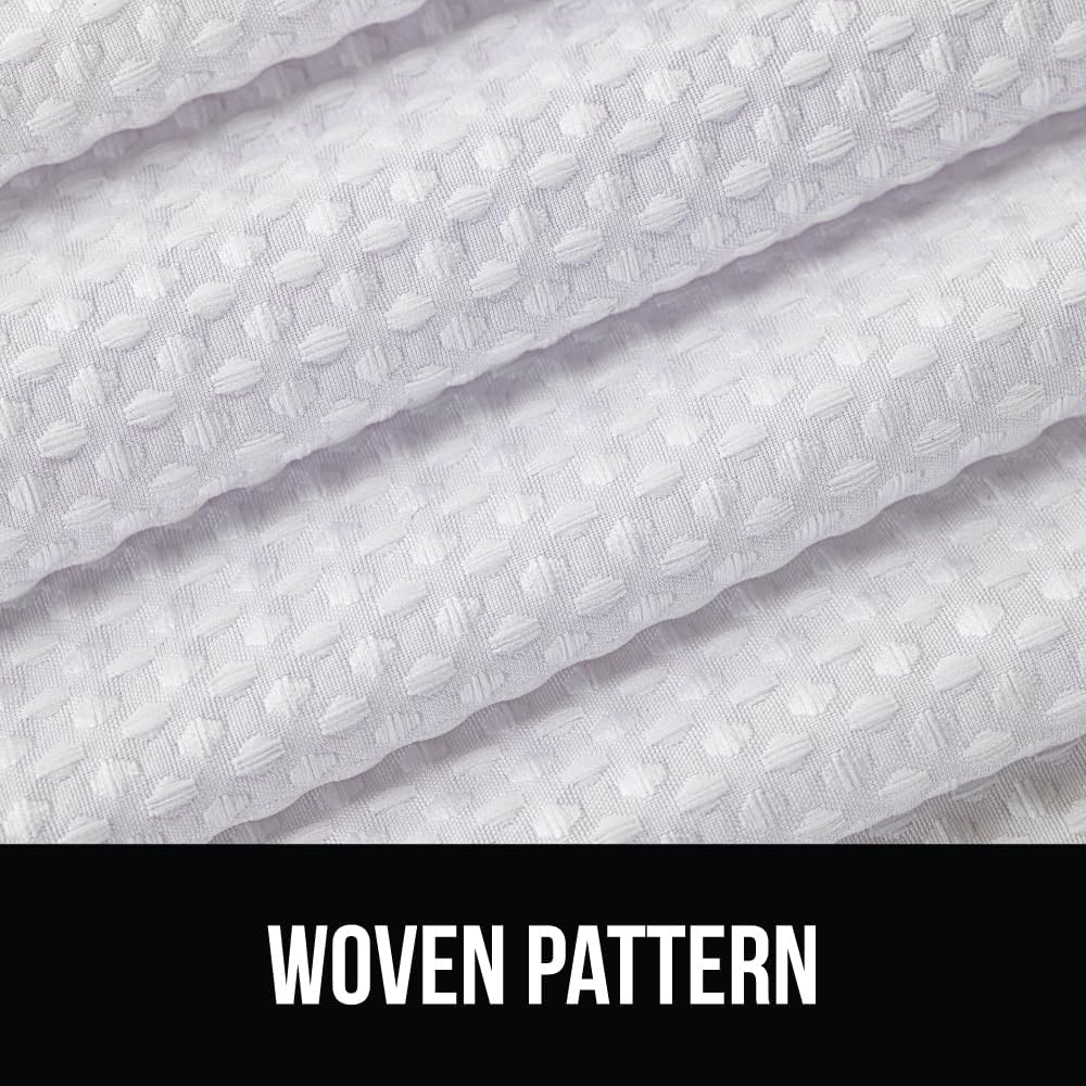 GORILLA GRIP Waffle Shower Curtain, Thick Weighted Fabric, Wrinkle and Rust Resistant, Classic Hotel Quality Design, Heavy Duty Long Curtains for Bathroom Showers, Bath Tubs, Machine Wash, 72x72 White