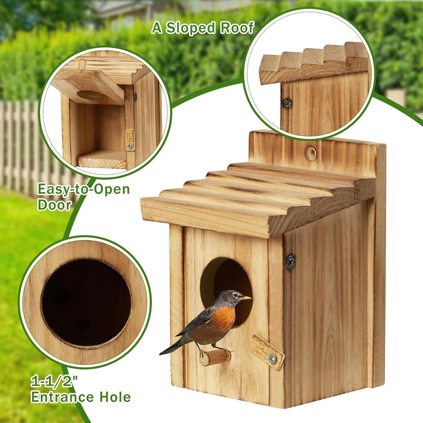 Small Bird House for Hummingbirds,Bird Houses for Outside,Humming Bird Houses for Outside,Outdoor Bird Box,Birdhouse,Bluebird House,Wooden Birdhouse with perches