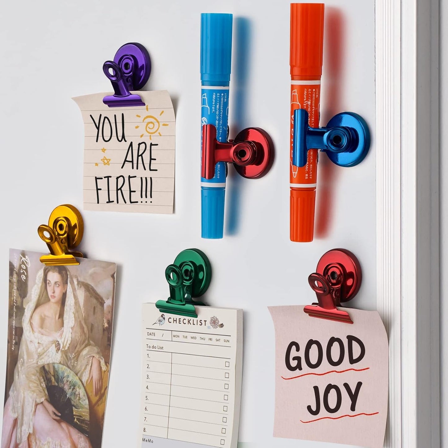 FINDMAG 12 Pack Magnetic Clips for Picture Hanging and Photo Display, 