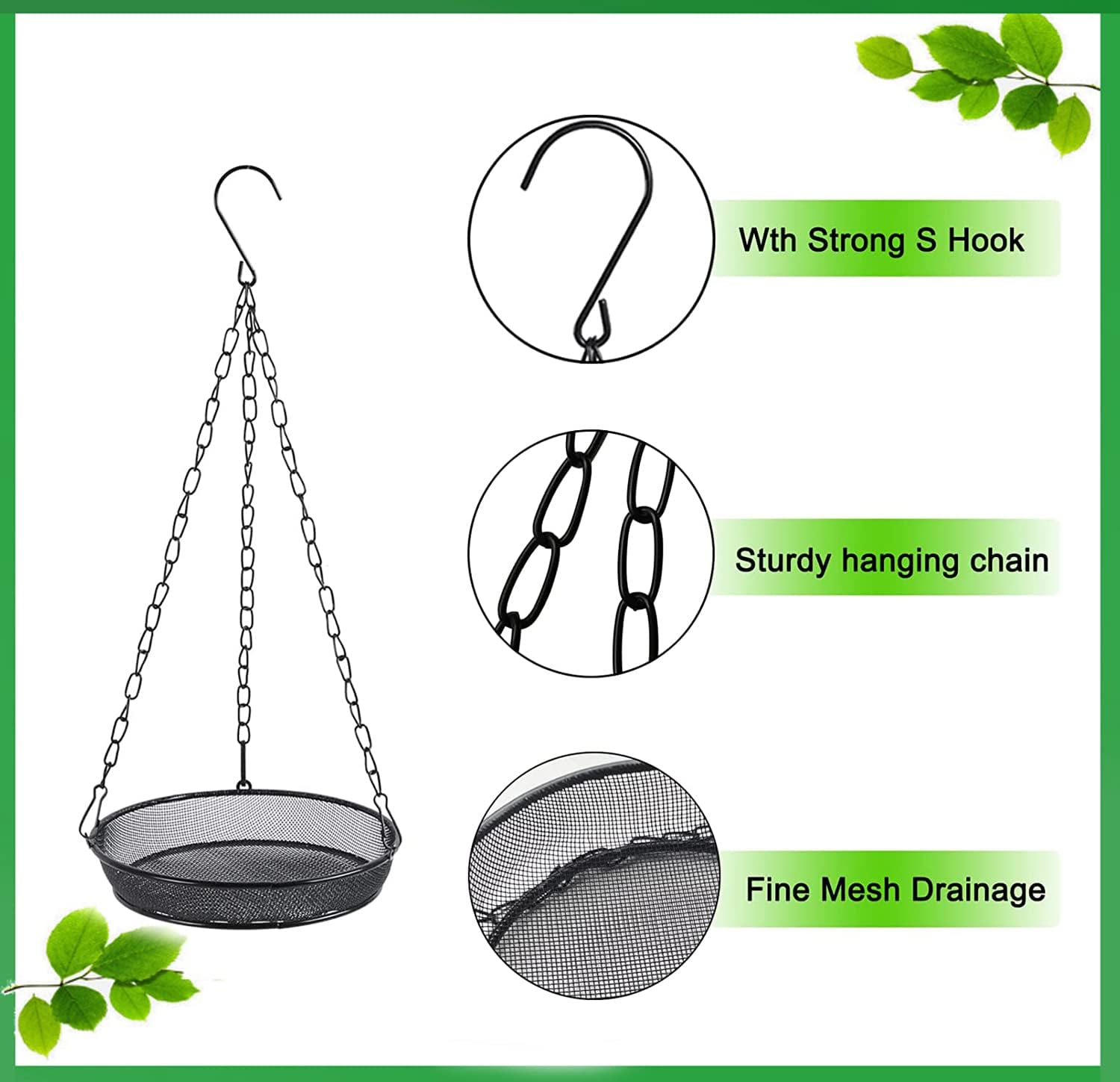 Hanging Bird Feeder, Birdfeeder Hanging for Garden Yard Outside Hangin