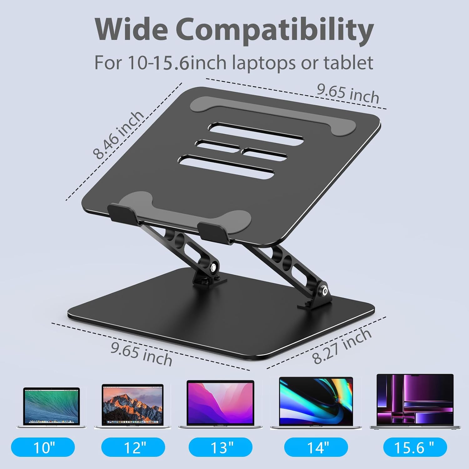 Adjustable Laptop Stand for Desk, Metal Foldable Laptop Riser Holder, 