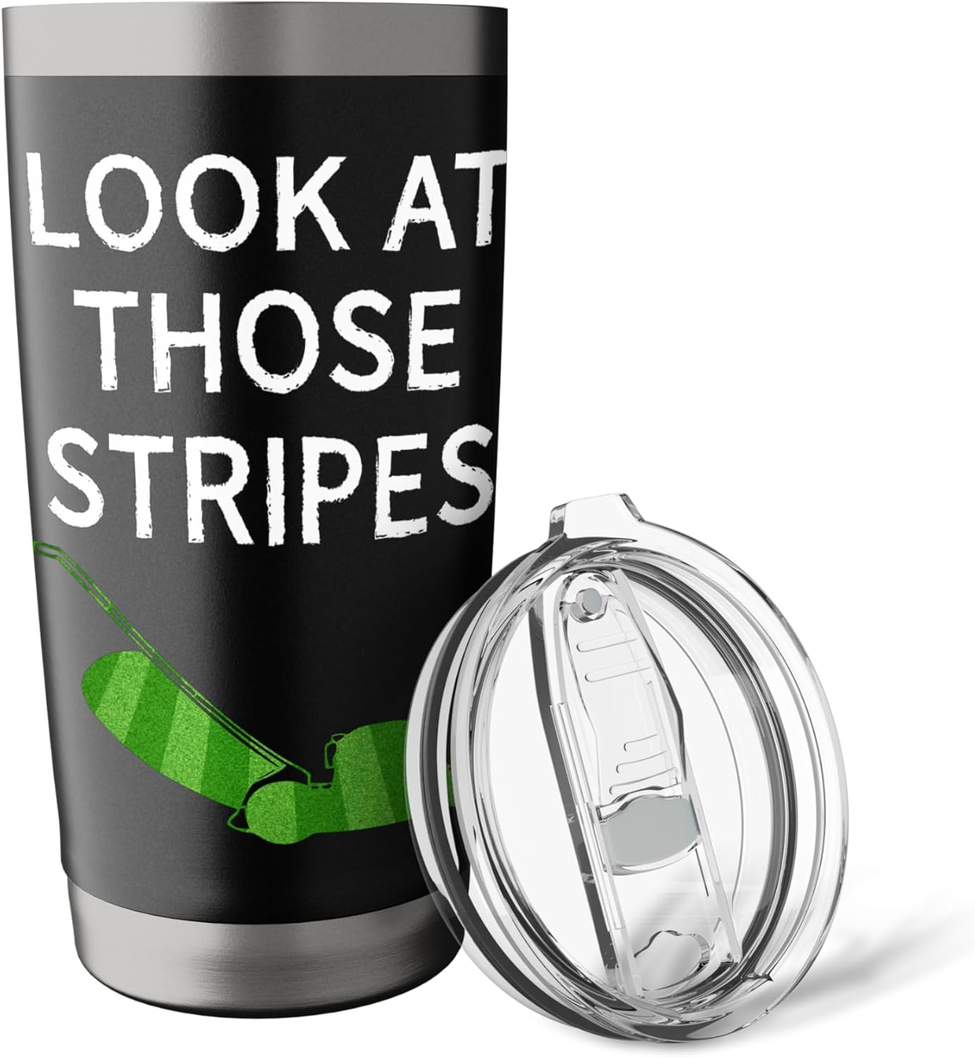 Look at Those Stripes Funny Lawn Mowing Grass Lawn Mower Dad Stainless Steel Insulated Tumbler