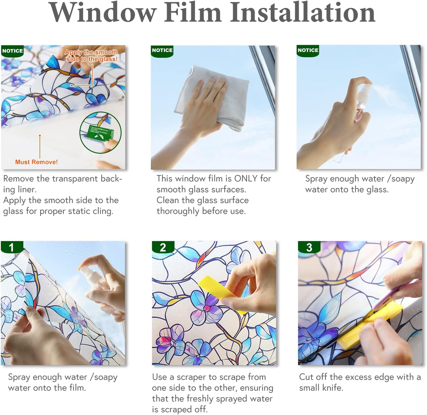 Rainbow Window Privacy Film,Heat Control,UV Blocking,Anti-Glare,Day & 