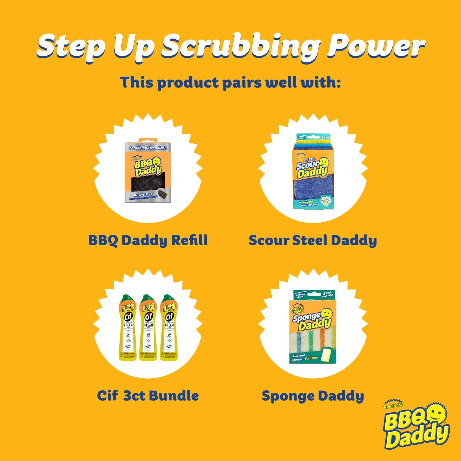 Scrub Daddy BBQ Daddy Grill Brush for Outdoor Grill - Bristle Free Gri