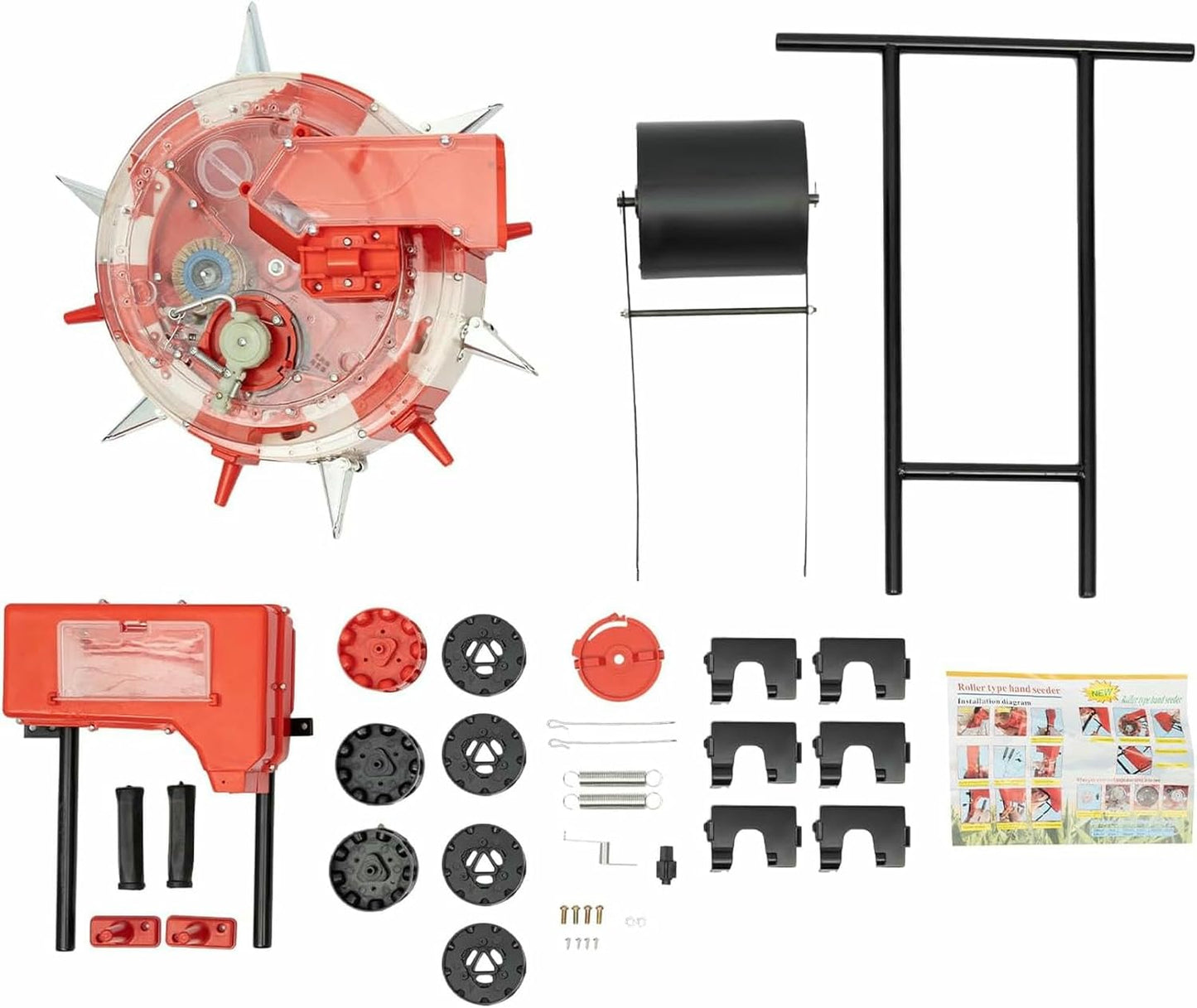 Manual Seed Planter Machine (10 Ports), Hand-Push Roller Seeder, Push Garden Seeder Agricultural Seeds Dispenser for Corn Soybean
