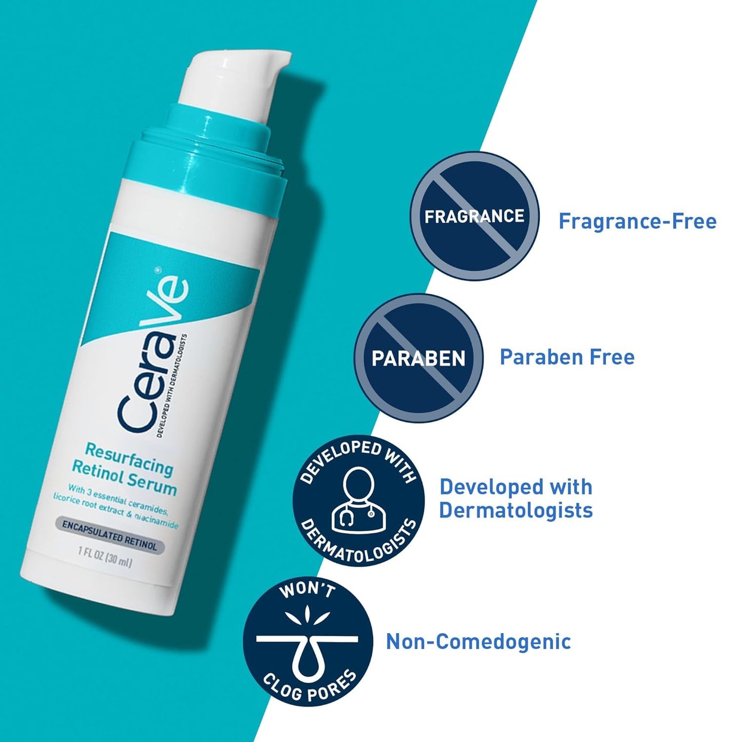 CeraVe Resurfacing Retinol Serum For Post Acne Marks, Formulated With 