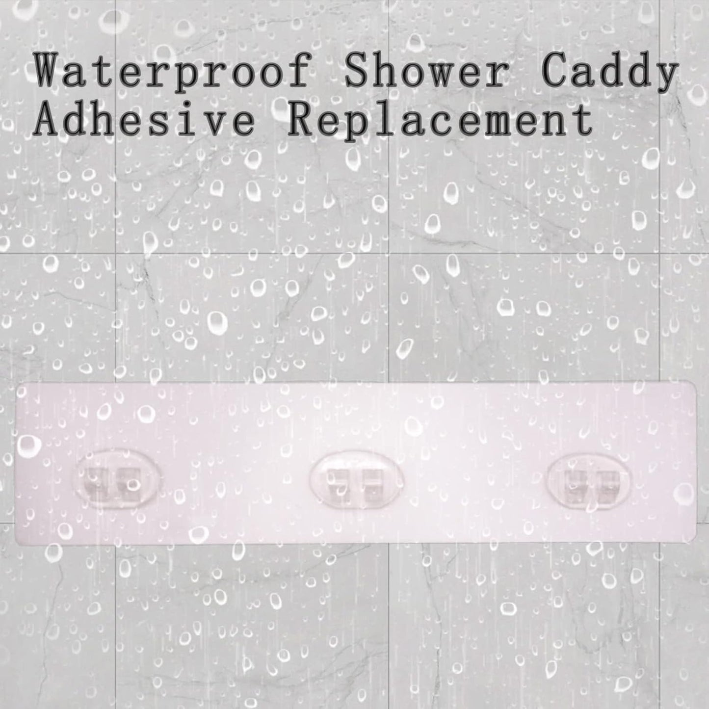 2 Pack Shower Caddy Adhesive for Replacement, Strong Transparent Adhesive for Shower Caddy Sticky Pads, No Drilling for Corner Shelf Basket, Bathroom Storage Shelves, Kitchen Racks and Soap Holder