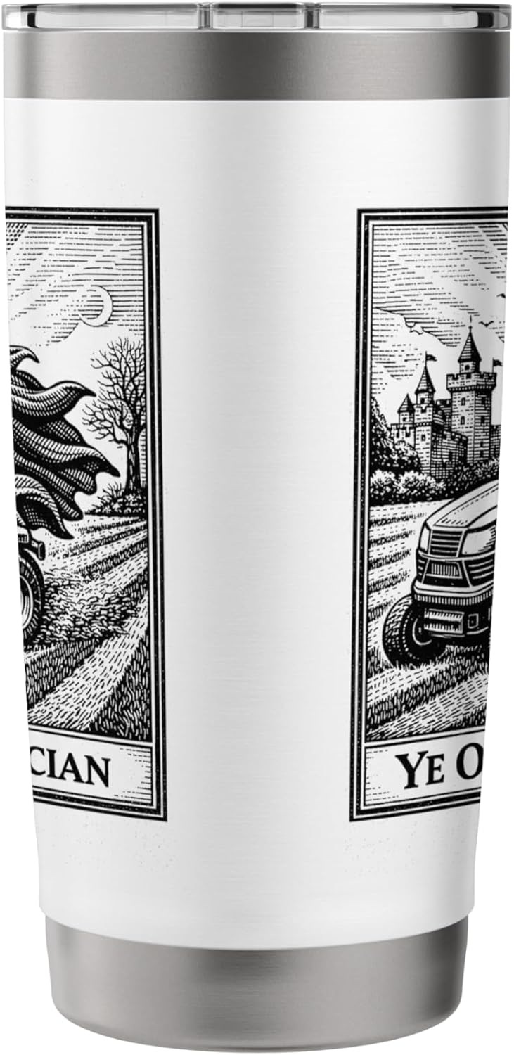 Funny Lawn Care Ride on Lawn Mower Medieval Father's Day Stainless Steel Insulated Tumbler