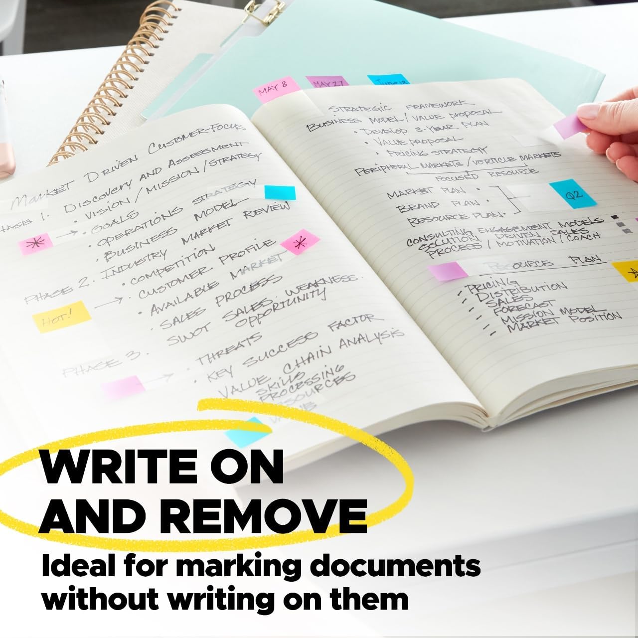 Post-it Flags, 0.94 in. x 1.7 in., One Dispenser with 20-Count Sticky Tabs in Alternating Colors (60 Flags Total), Removable Page Markers for Planners, Journals, and Calendars