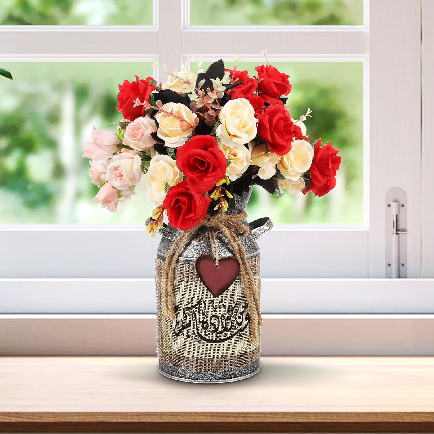 BESTOYARD Vintage Metal Flower Pot and Retro Iron Planter Silver with 