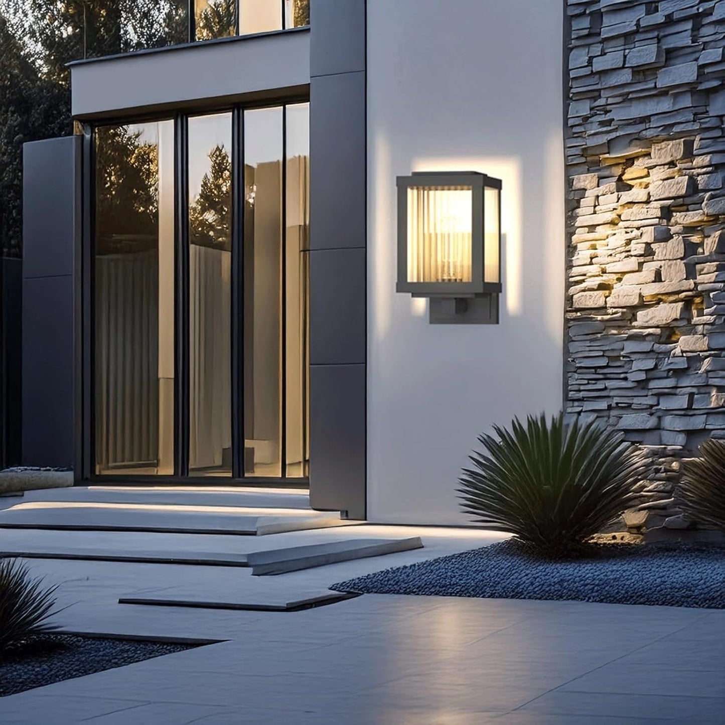 Solar Outdoor Wall Light, Solar Wall Sconce, Solar Wall Lamp Glass Sha
