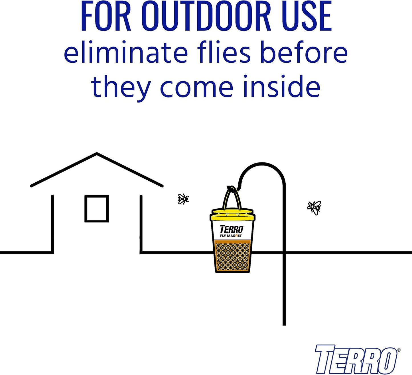 TERRO Fly Magnet Disposable Outdoor Fly Trap with Bait - T524 - Outdoor Fly Trap - Attract & Trap Flies Easily - Effective Insect Control