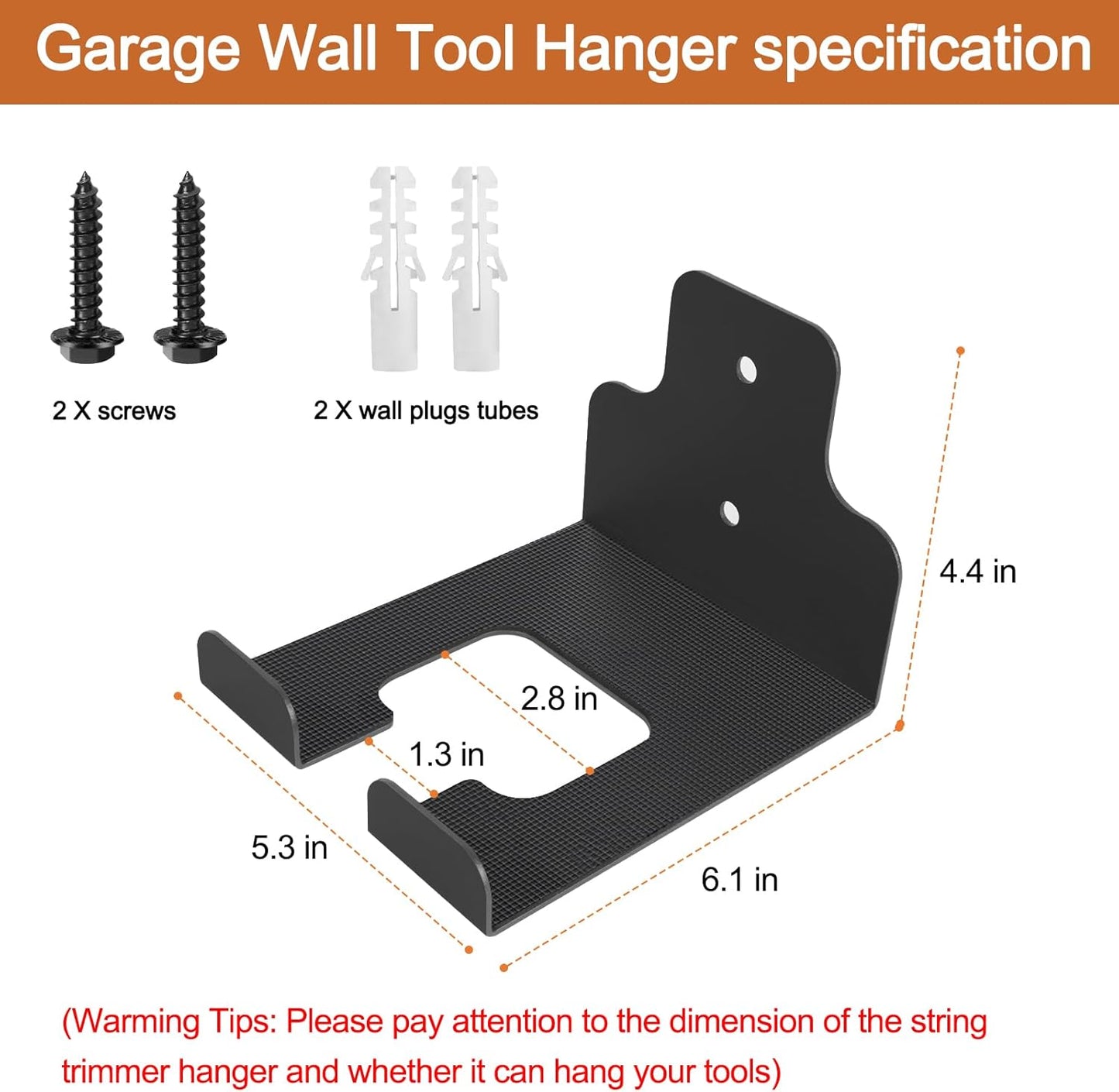 RO6G Weed Eater Rack Garage Wall Organizer, Weed Wacker Hanger for Garage Wall, Weedeater Hanger Wall Mount Fits Most String Trimmer Weed Wacker and Garden Power Tools