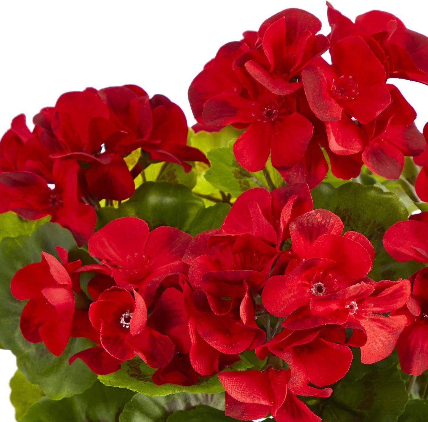 Nearly Natural 11in. Geranium Artificial Plant in Ceramic Planter UV Resistant (Indoor/Outdoor)