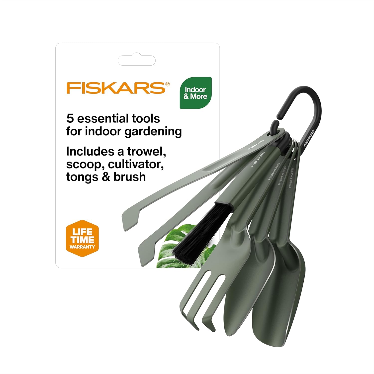 Fiskars 5-Piece Cultivating Tool Set, Nesting Trowel, Soil Scoop, Cult