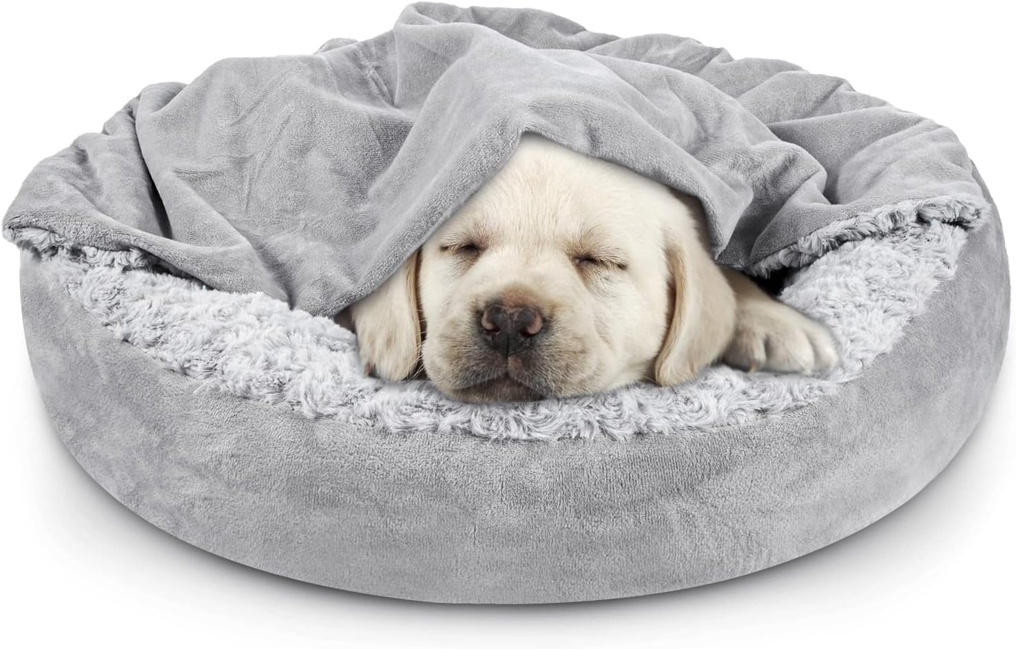 JOEJOY Small Dog Bed Cat Bed with Hooded Blanket, Cozy Cuddler Luxury 