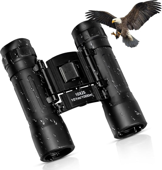 TrekTonic Compact 10x25 High Powered Binoculars For Adults and Kids, Portable with Neck Strap, Birdwatching, Outdoor Activities