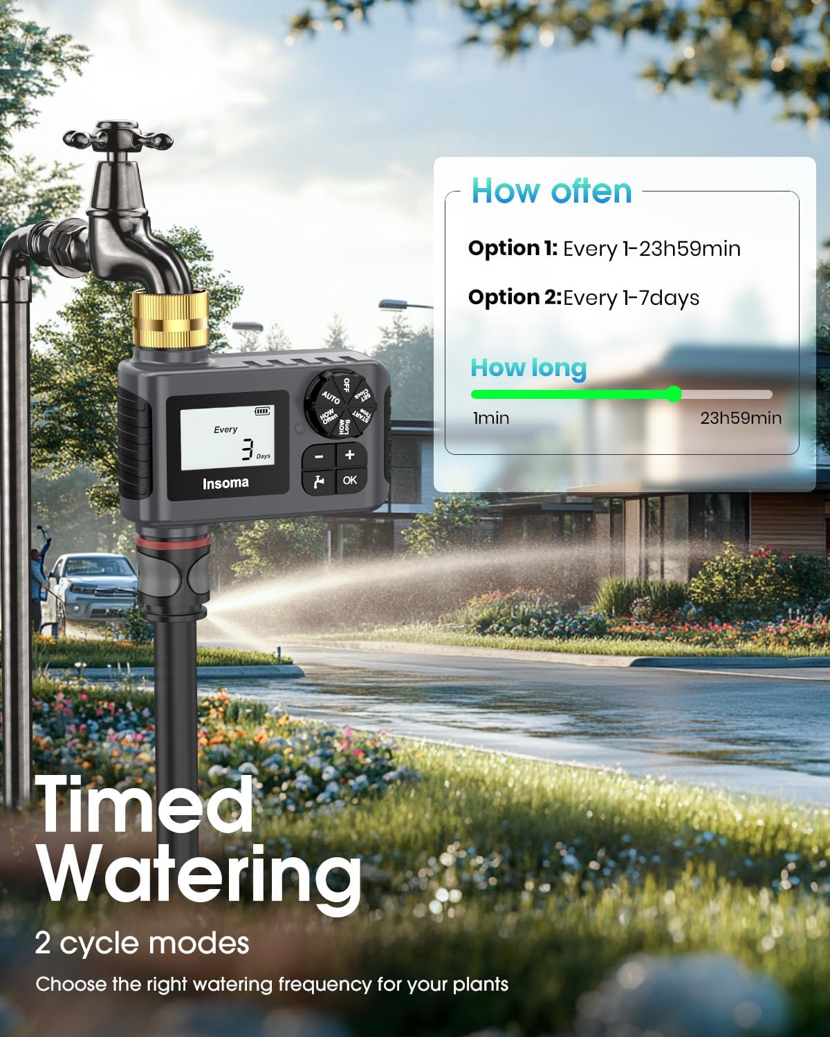 Water Timer for Outdoor Garden Hose, Hose Timer with Rain Delay/Manual