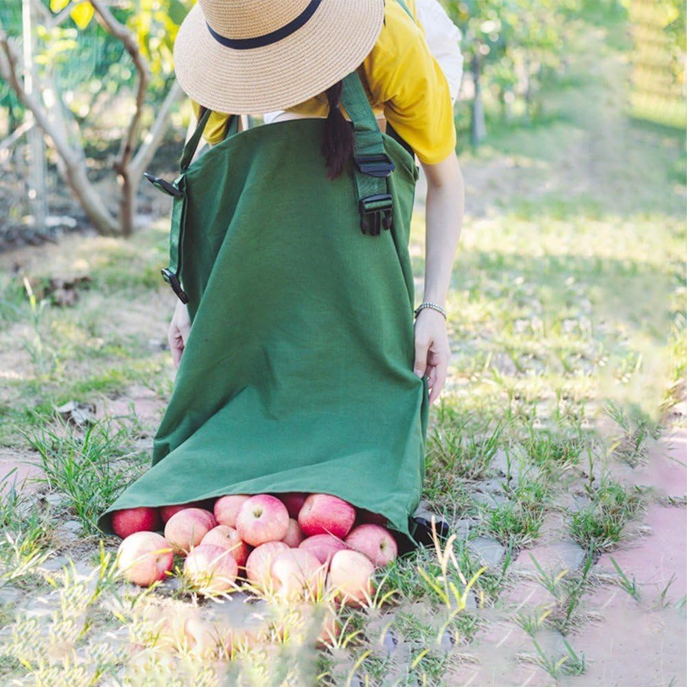 Fruit Picking Bag Harvest Apron for Garden Adjustable Vegetable Picking Bag Harvest Pouch Canvas Gathering Tote Bag