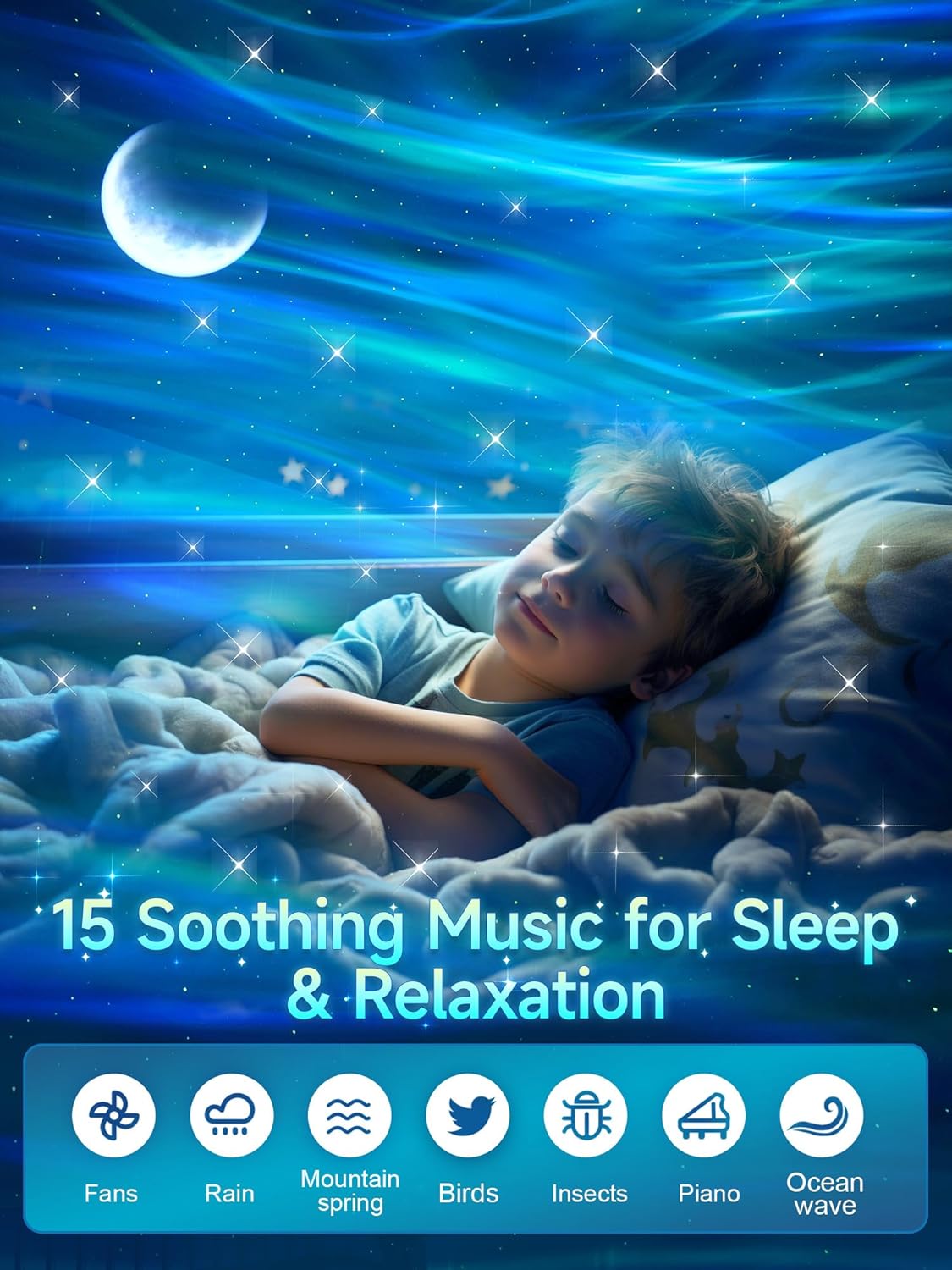 Northern Lights Projector Galaxy Projector for Bedroom, Birthday Gifts for Him 300+Colors Modes Aurora Light,15White Noise&Bluetooth Star Projector Galaxy Lights, Remote Ambient,Gifts for Boy