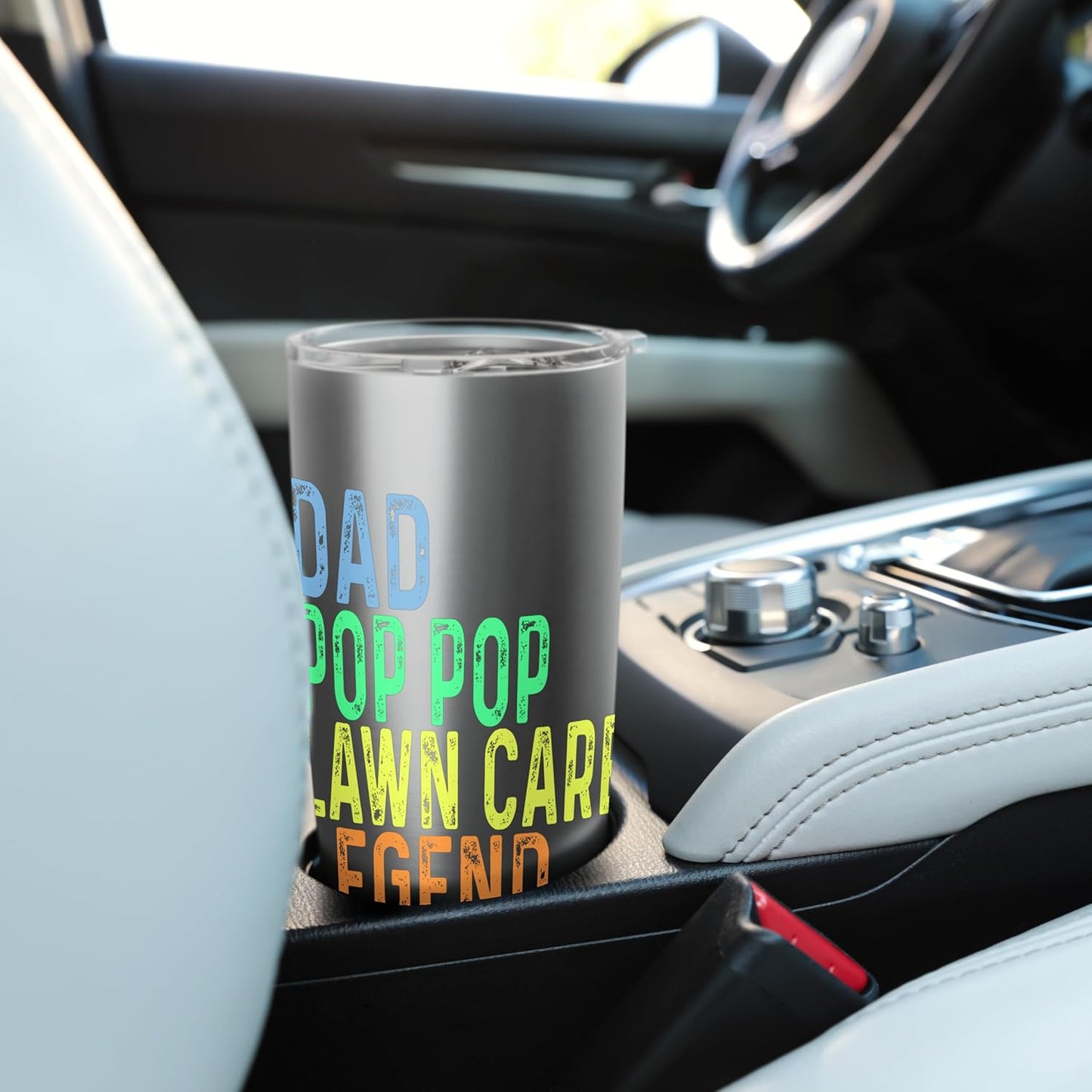 Funny Dad Pop Pop Lawn Care Legend Grass Mowing Lawn Mower Stainless Steel Insulated Tumbler