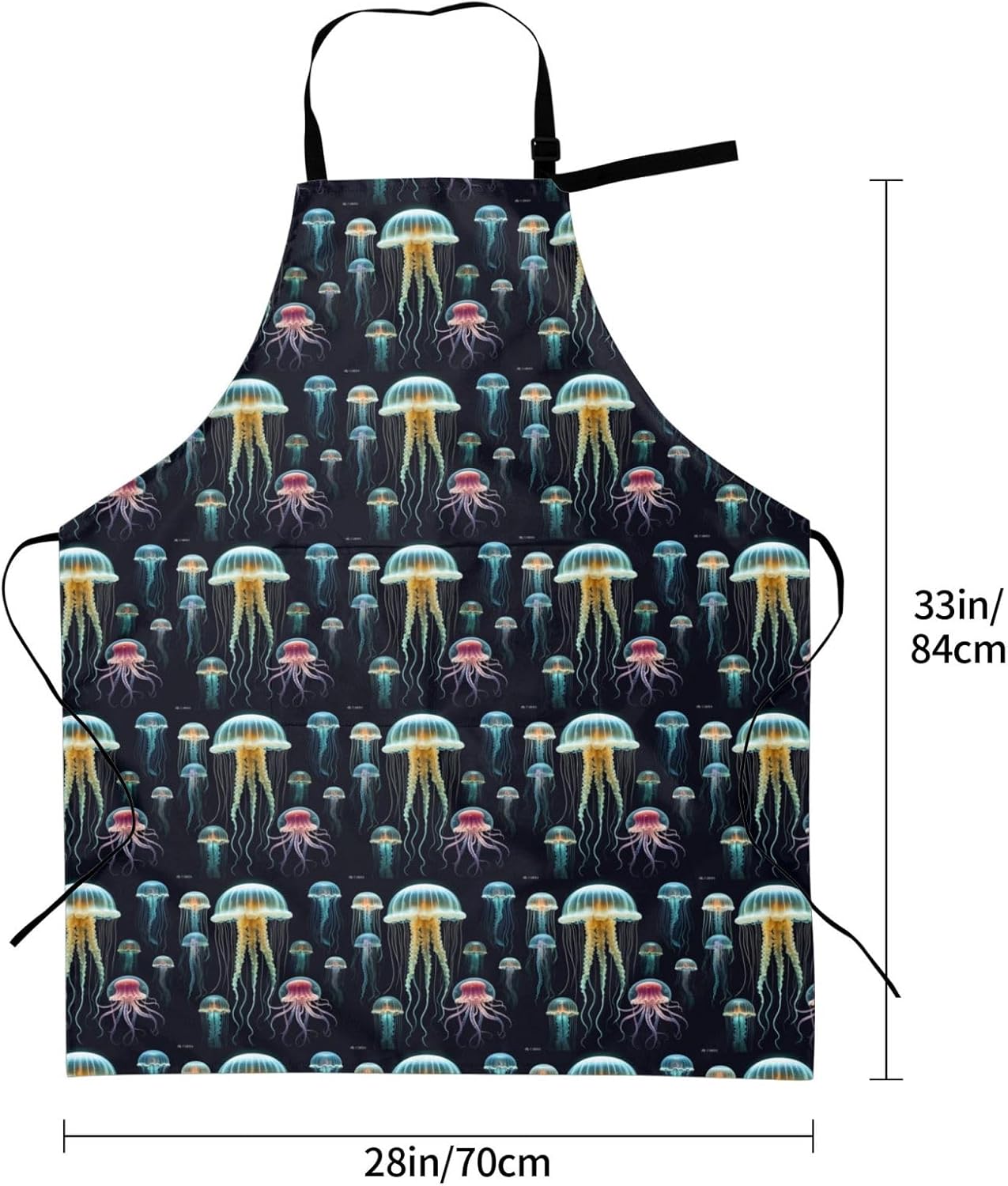 YANYU Jellyfish ocean Print 28x33 In Kitchen Apron Stylish Chef Apron 