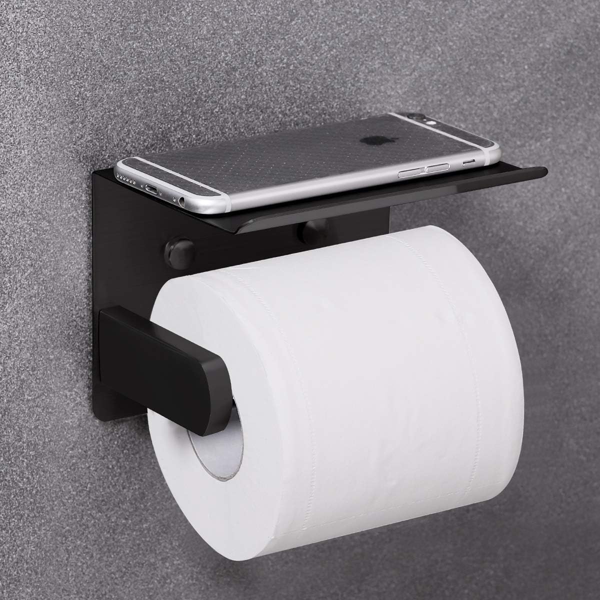 VAEHOLD Self Adhesive Toilet Paper Holder with Phone Shelf Stainless S