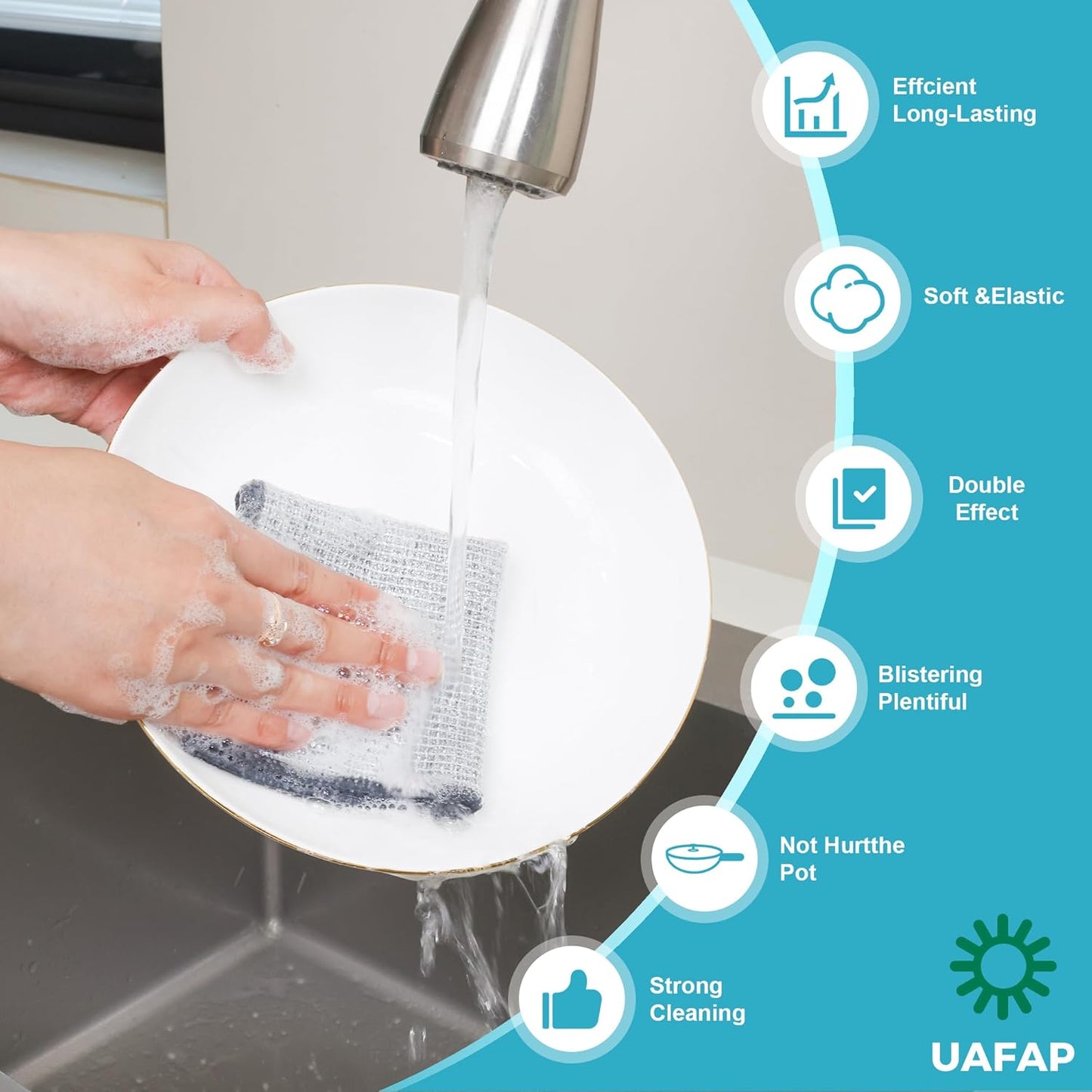 12 PCS Non Scratch Wire Dishcloth, Cleans Fast Without Scratching, Sta