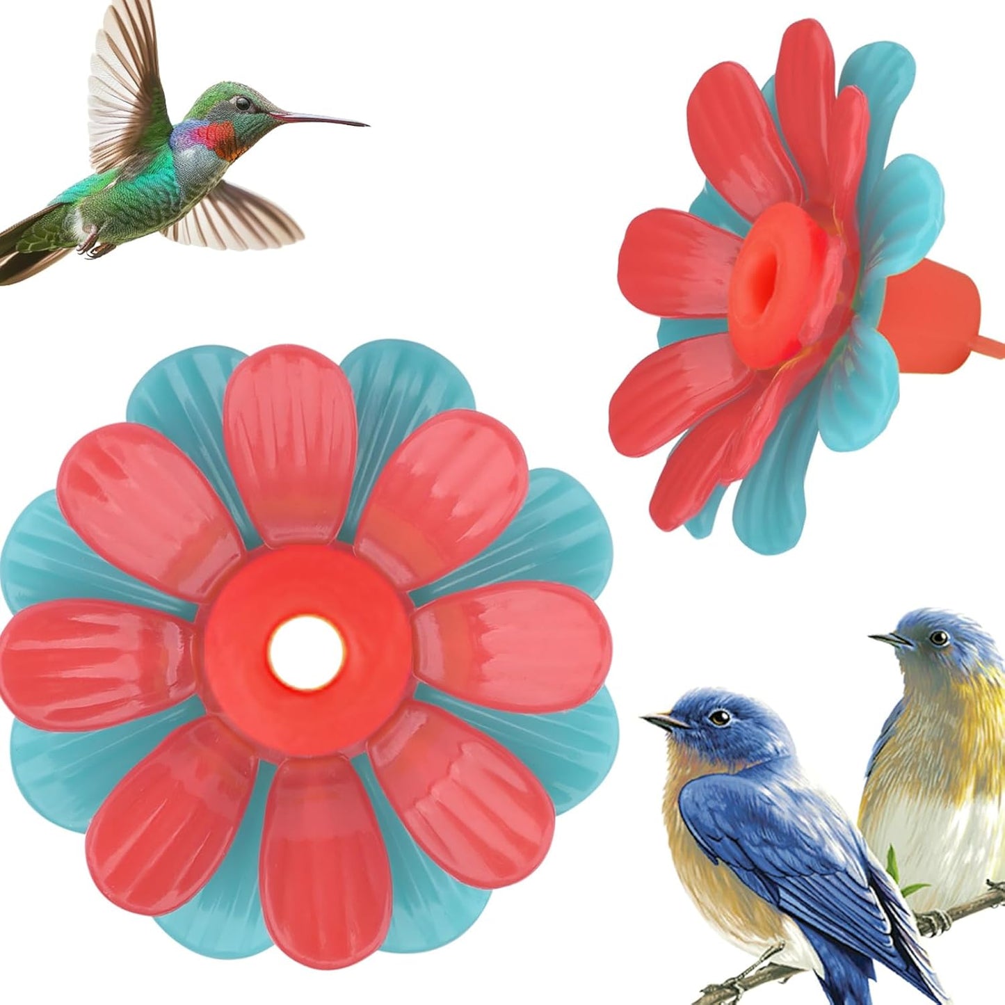 Wild Bird Feeders Flower Outlet Replacements for Hangable Bird Feeders Hummingbird Feeders Water Jar Flower Replacements