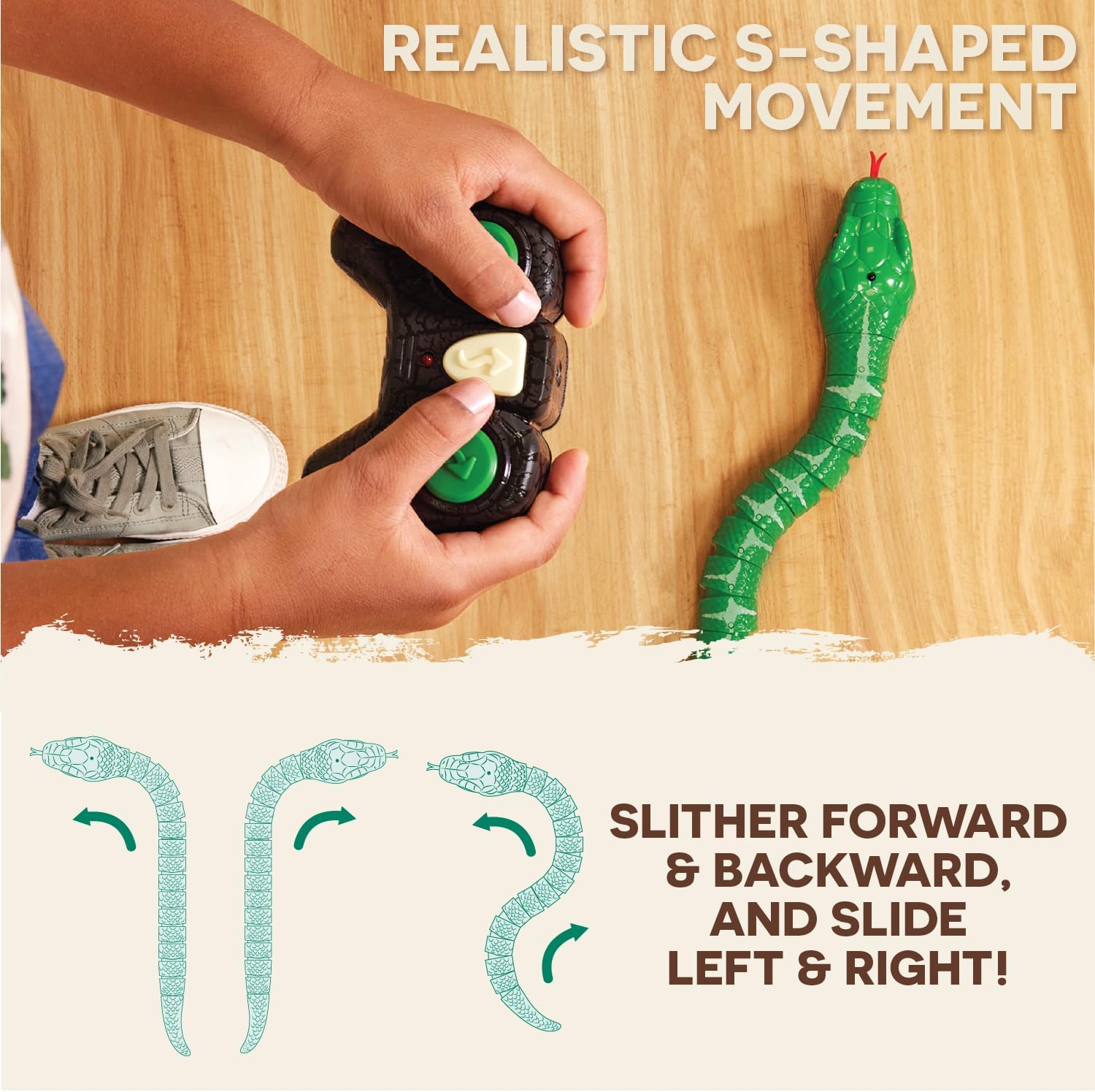 Terra by Battat – Remote Control Emerald Tree Boa Snake Toy, Realistic