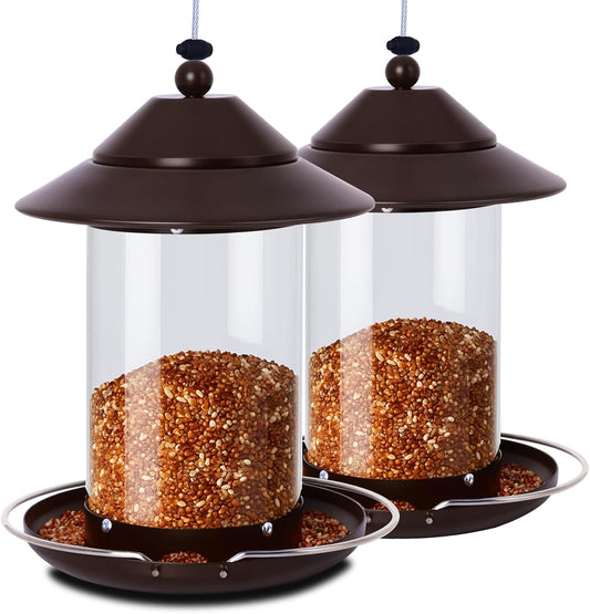 Bird Feeder for Outdoors Hanging, 5LB Capacity Metal Metal Feeder, 360