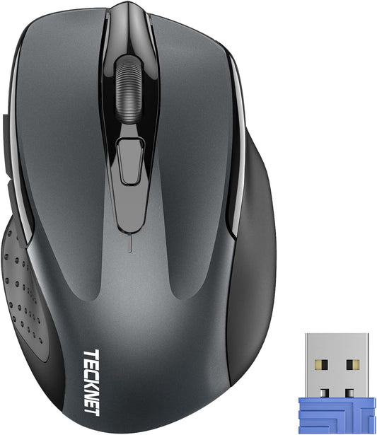 TECKNET Wireless Mouse, 2.4G Ergonomic Optical Mouse, Computer Mouse f