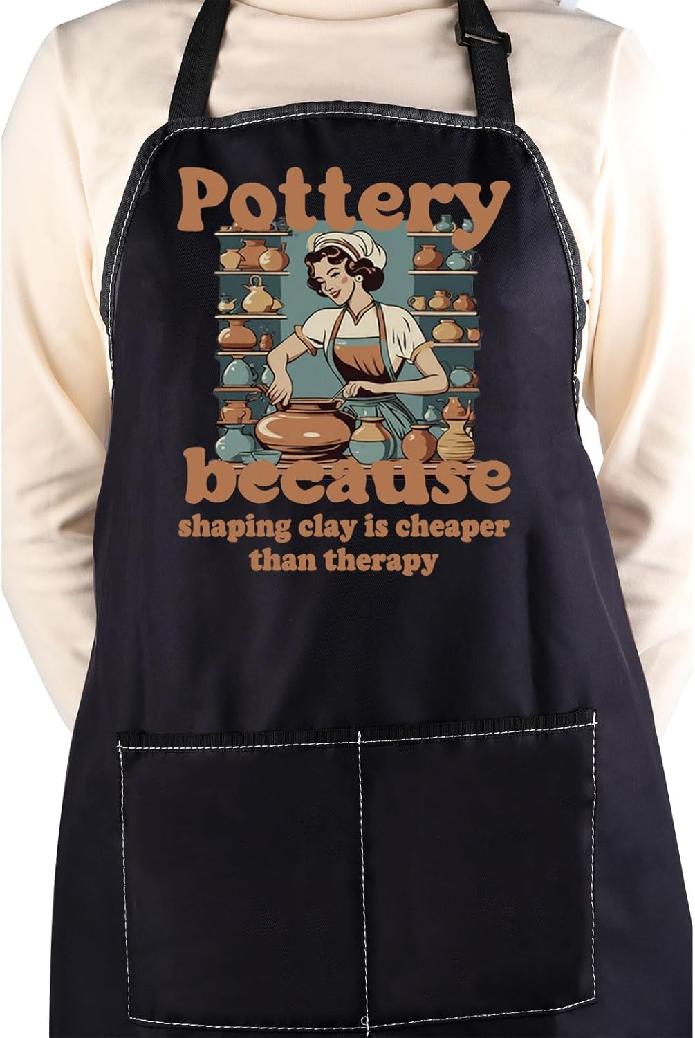 WCGXKO Pottery Gift Ceramic Artist Gift Funny Pottery Kitchen Apron Clay Maker Merch for Pottery Lover