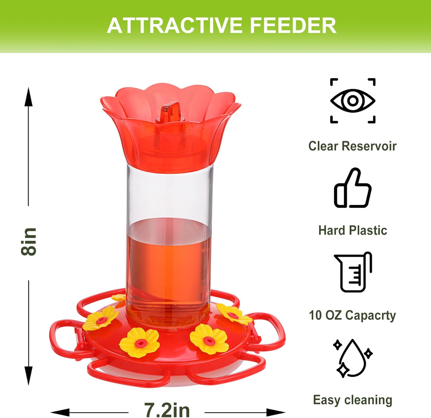 Plastic Hummingbird Feeders for Outdoors Hanging, 1 Pack Humming Bird 