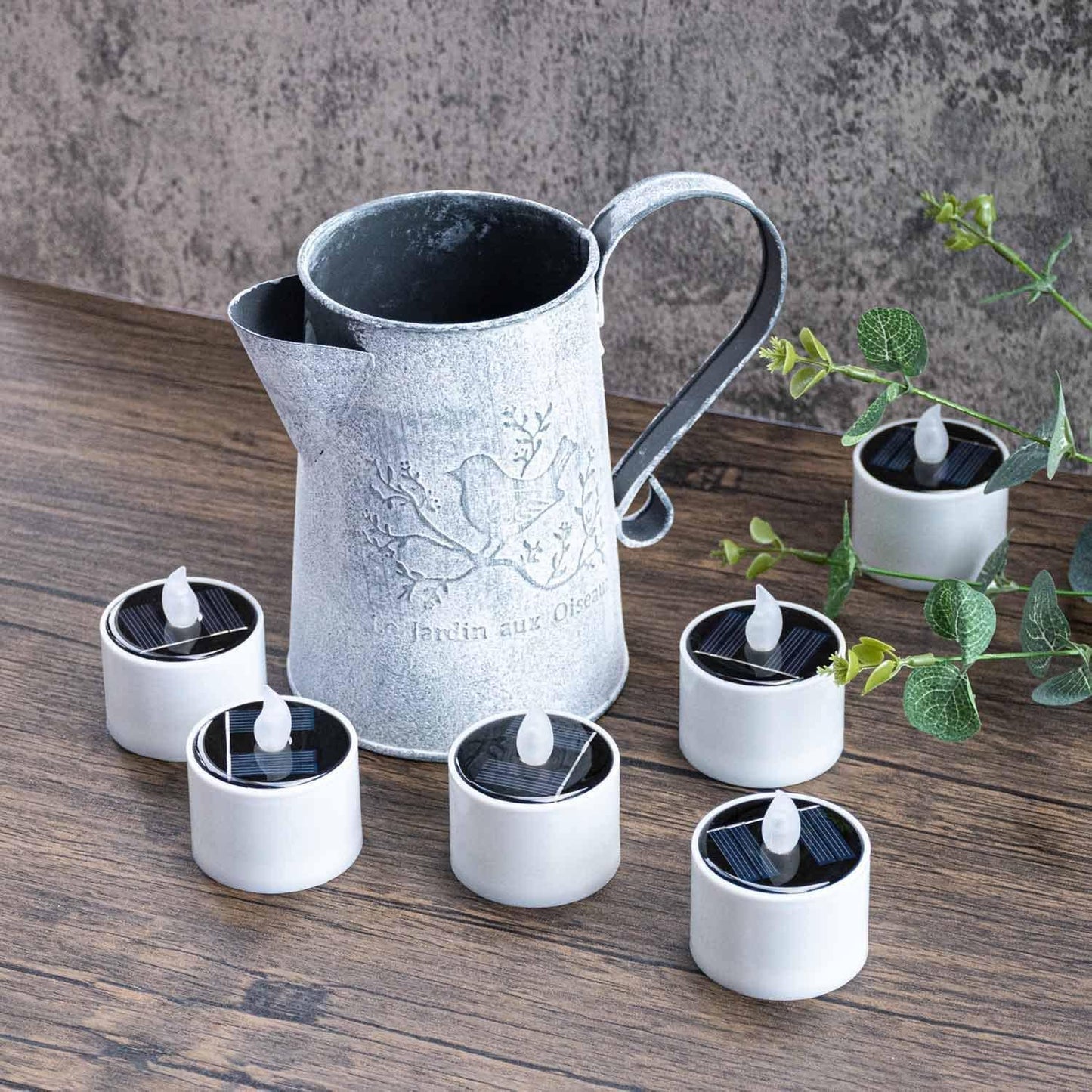 SingTok 6 PCS Solar Powered Tea Light Waterproof Rechargeable Candles, White Flickering LED Flameless Votive Battery Operated for Outdoor Garden Decor