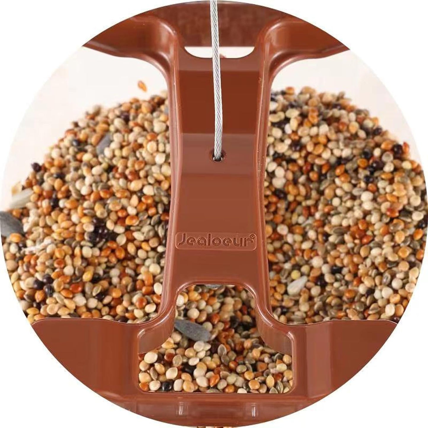 Bird Feeders for Outdoors Hanging Bird Feeder Wild Birds Seed, Brown 2