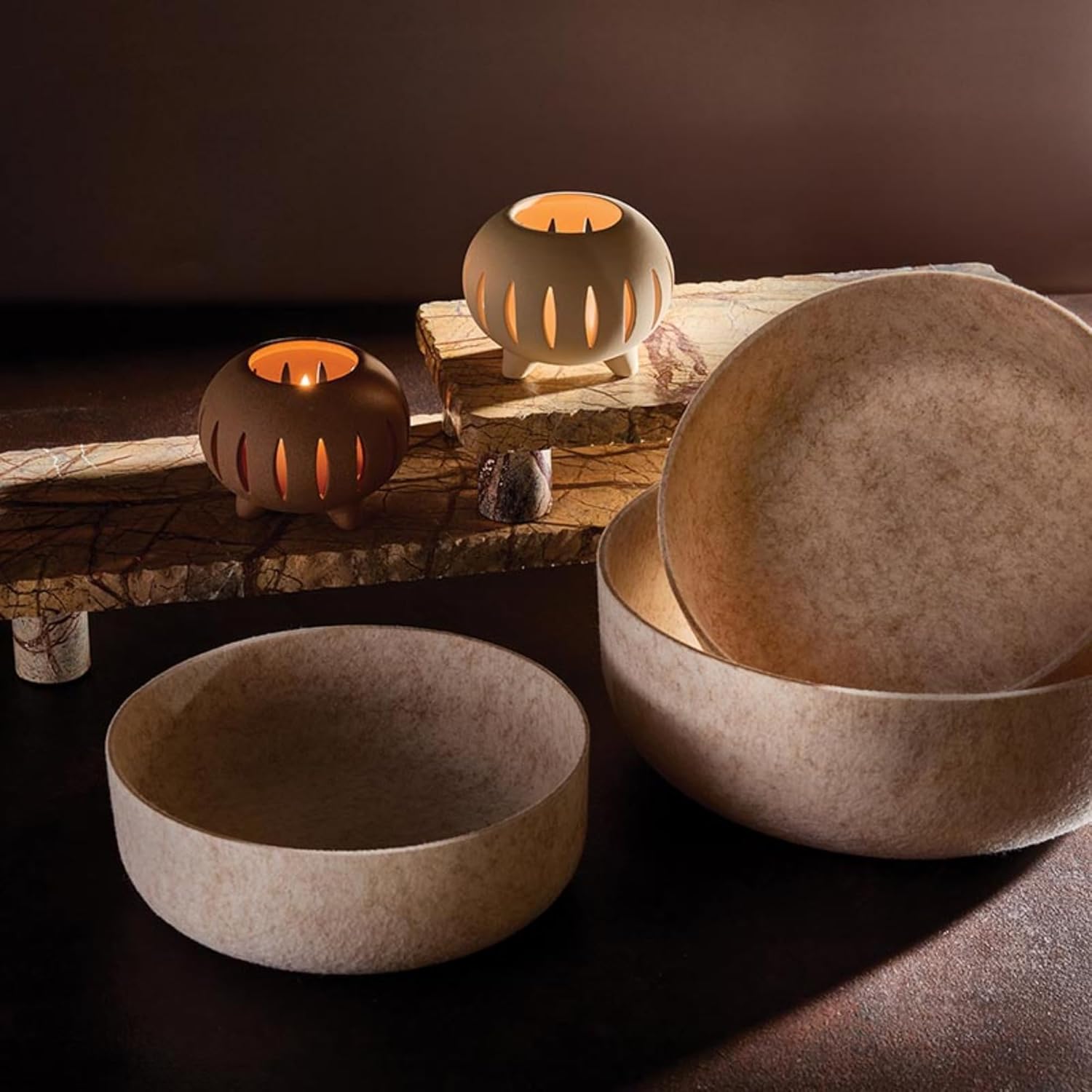 47th & Main Small Stoneware Votive Candleholder or Plant Pot, 4" Diame