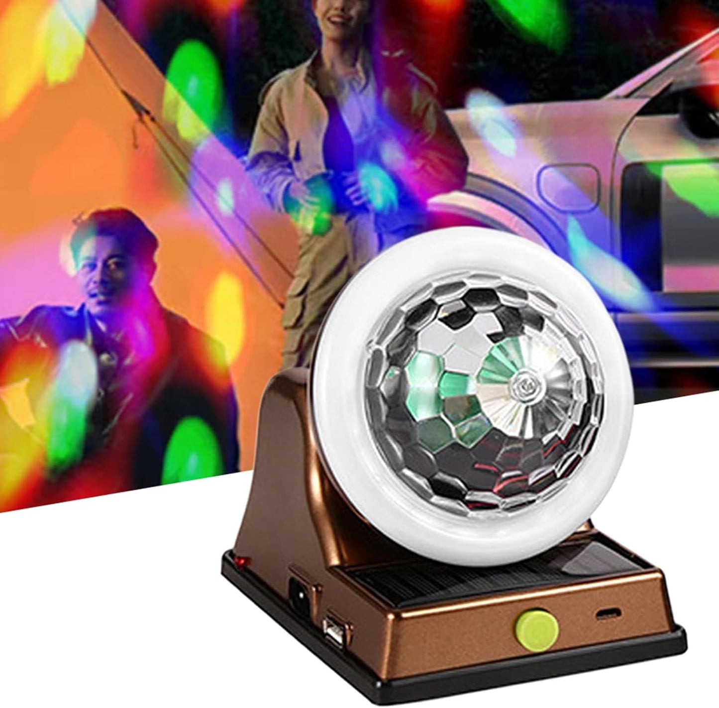 Solar Disco Light - Outdoor Color Changing Garden Lamp, RGB Terrace Sphere Decor with Automatic Dusk Activation, Sturdy Waterproof Housing, Ideal for Lawn Wedding Patio Parties