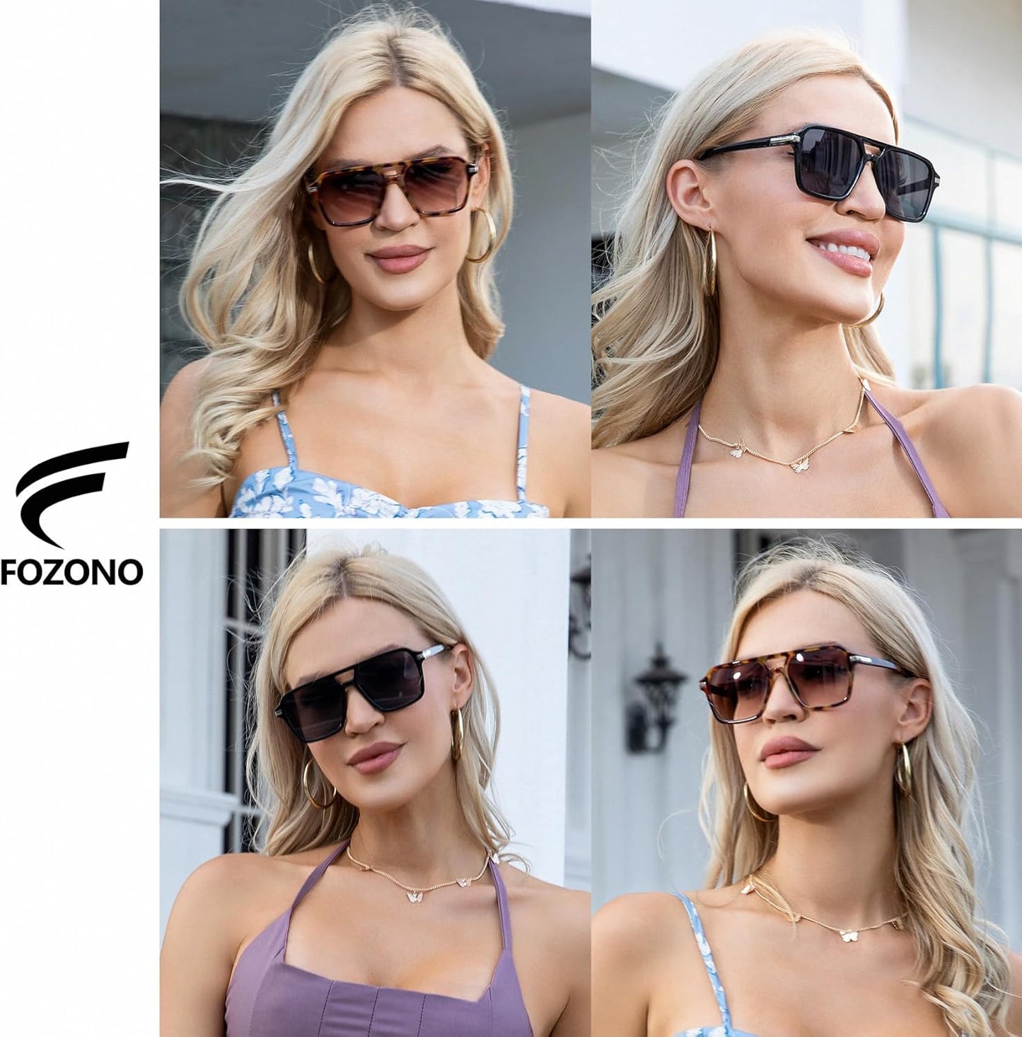 Retro Aviator Sunglasses for Women Men Trendy Classic Square 70s 80s 9