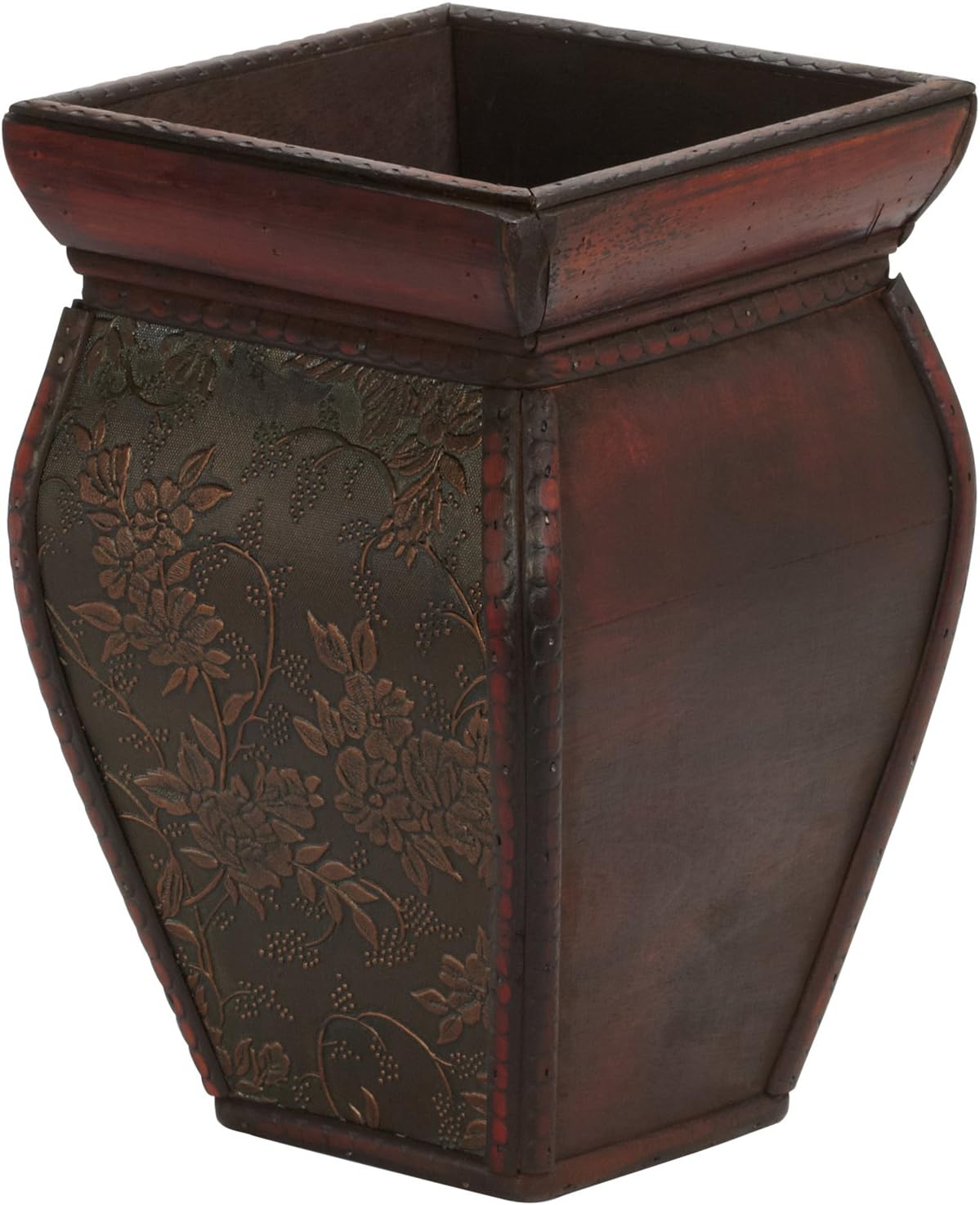 Nearly Natural 0523 Square Planters with Rim (Set of 4) Brown