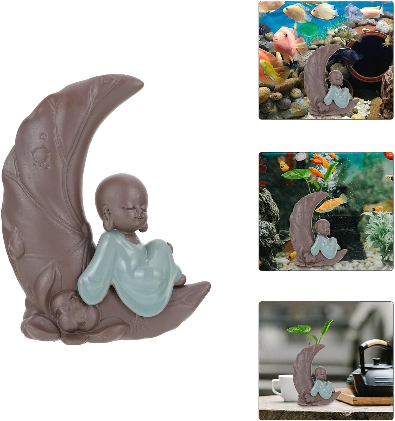 Ceramic Hydroponic Vase for Desktop Floral Arrangement, Fish Tank Deco