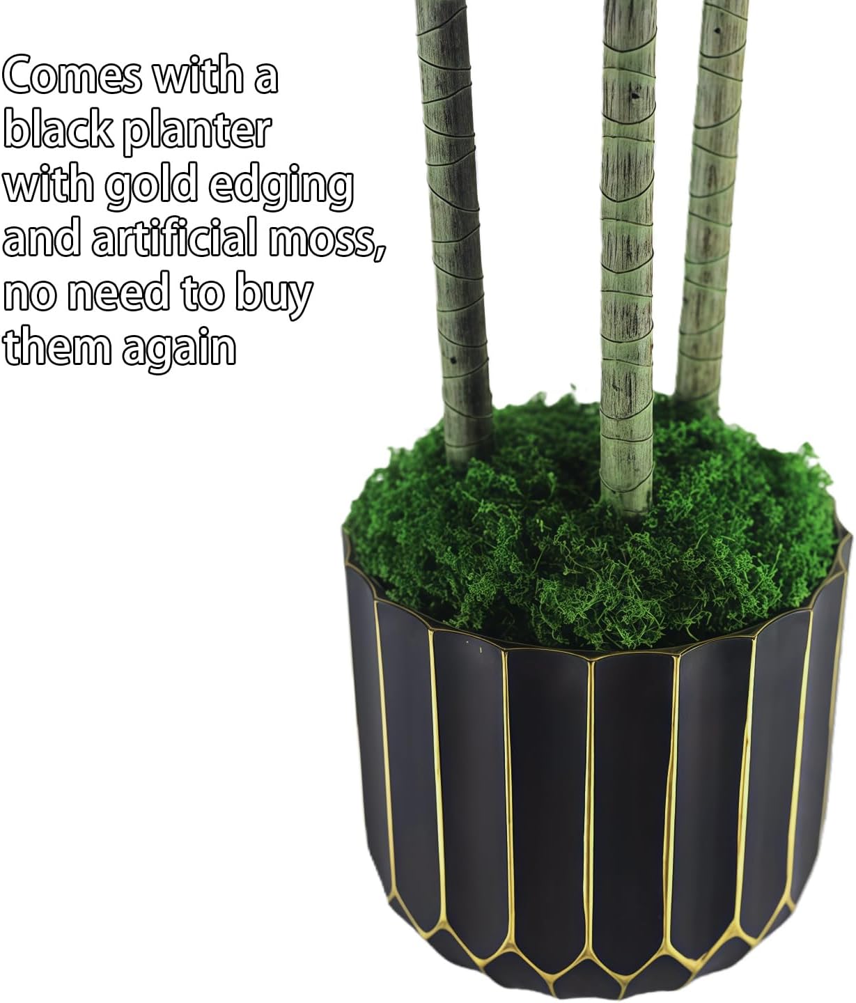 Artificial Dracaena Tree 48in - Fake Plants Tree with Black Planter - Faux Yucca Tree Tall with Lifelike Trunk and Leaves in Pot - Dracaena Artificial Plant for Home Office Living Room Fireplace Decor
