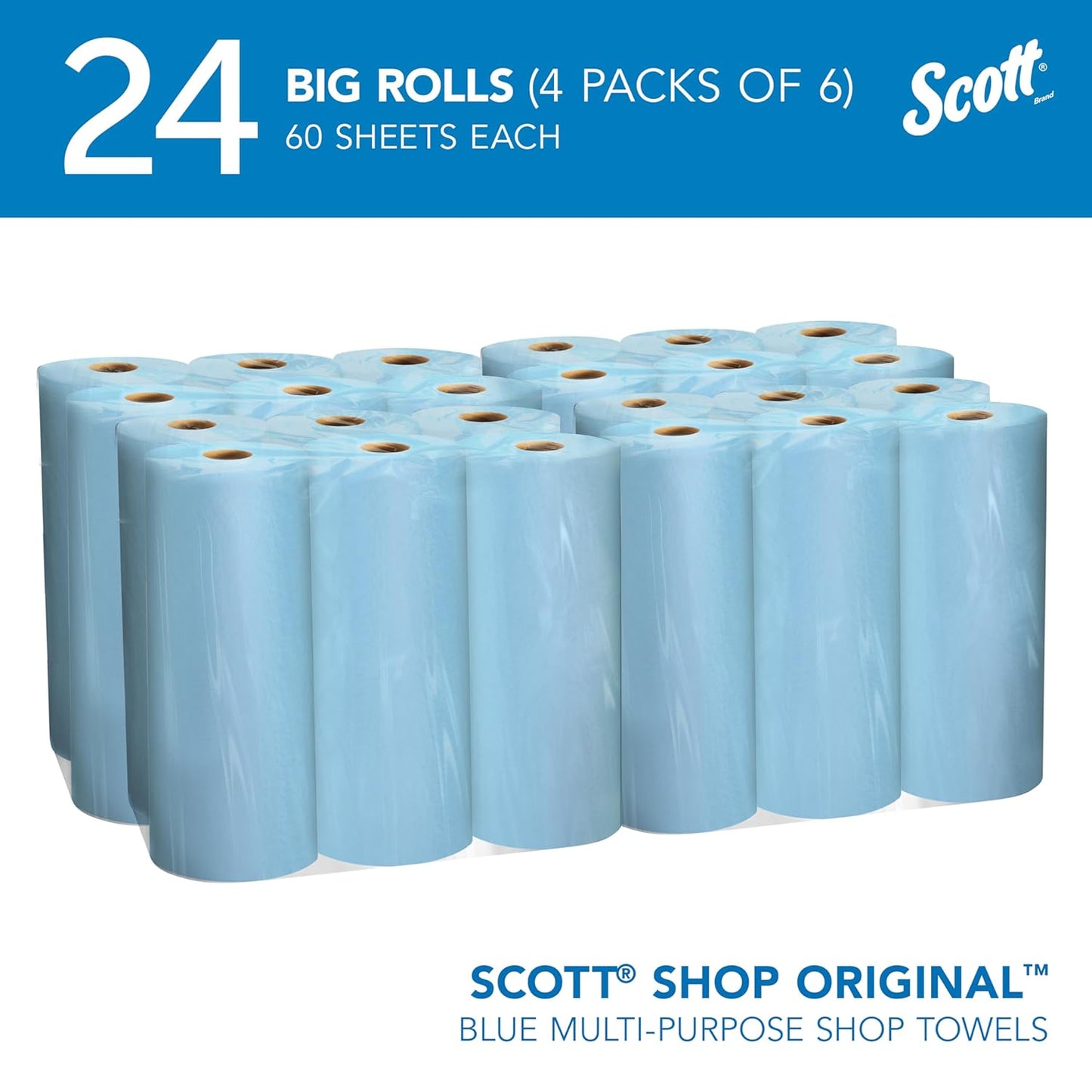 Scott Shop Original Blue Towels (55990), Large 9.4”x11 Cloth-like Pape