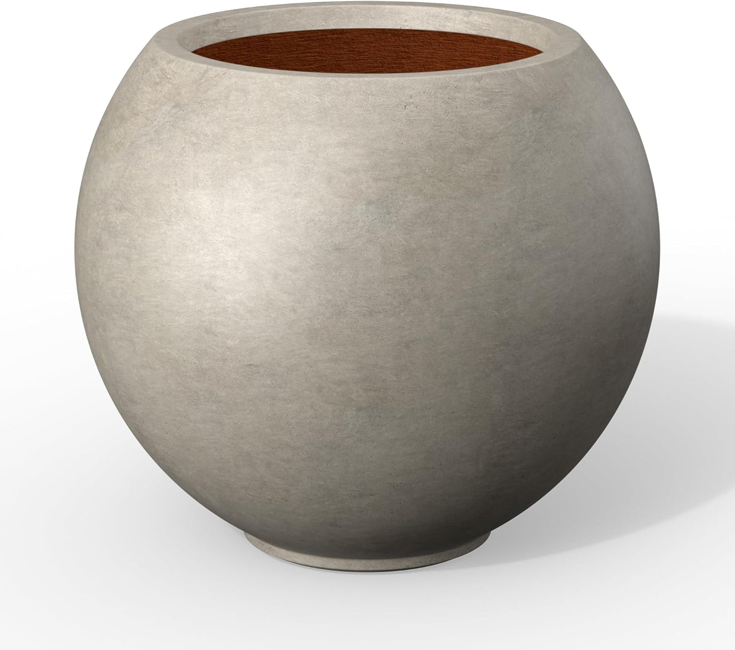 Kante Round Concrete Flower Pot, 11 Inch Dia (7.9" Opening) Sphere Sha