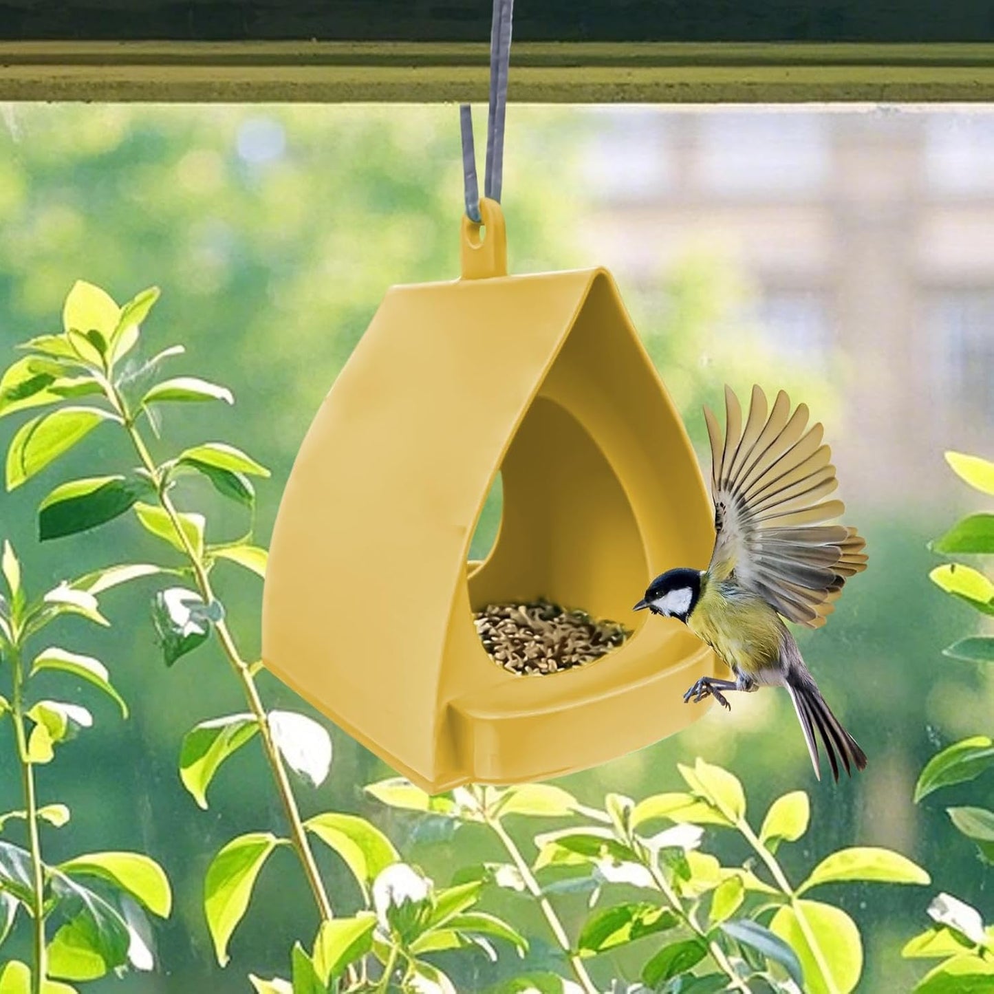 Hut Shape Bird - Outdoor Hangable Station, Open Bird Feeders fBirdhouse for Garden, Balcony, or Backyard, Squirrel Resistant Seed for Winter Feeding Attracts Hummingbirds Sparrows