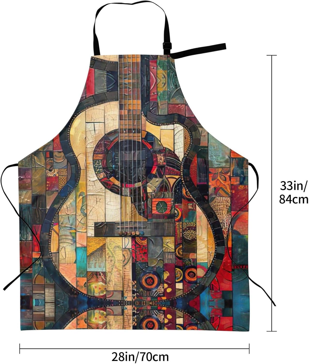 Art Guitar Pattern print Waterproof chef's apron with pocket apron for kitchen cooking baking barbecue and gardening